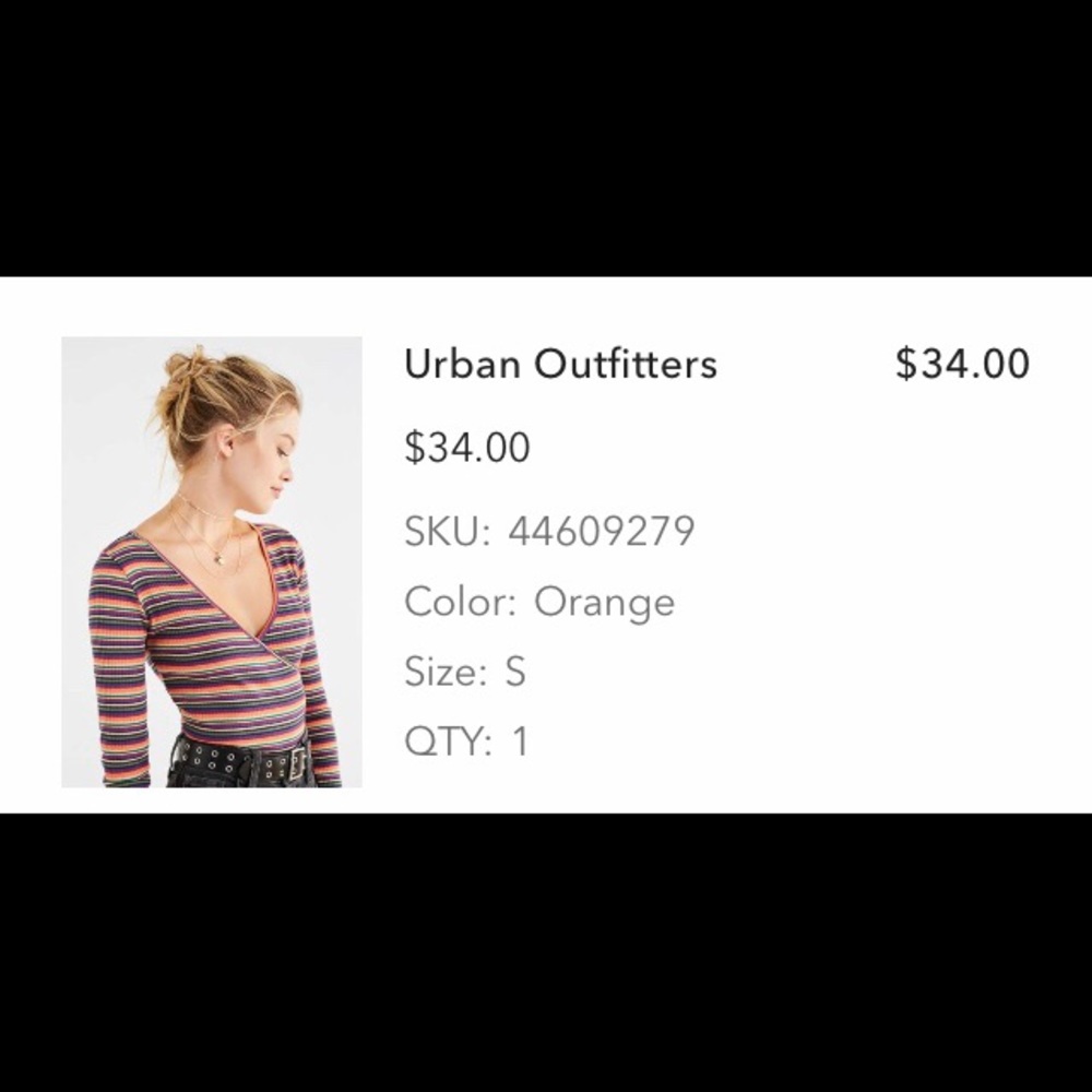 Rainbow wrap URBAN OUTFITTERS crop top size small